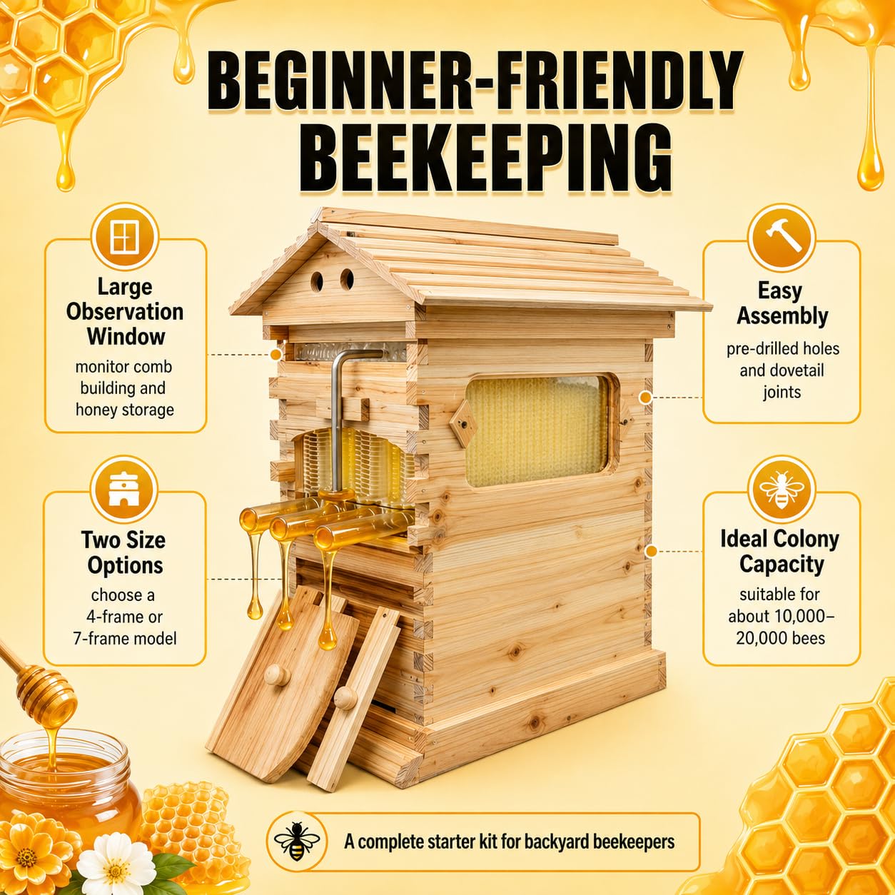 2-in-1 Bienenstock aus Holz mi – Beehive Frame Wax Bewertung und Preis